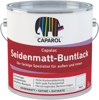 Caparol Capalac Seidenmatt-Buntlack 0,75 Liter, RAL 9005 Tiefschwarz