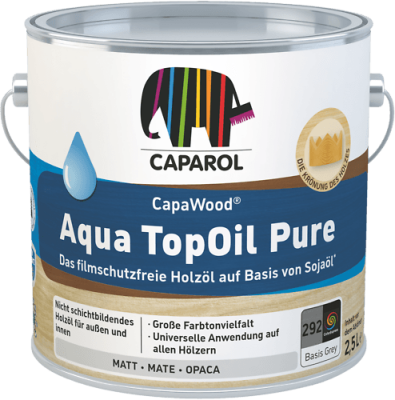 Caparol CapaWood Aqua TopOil Pure 2,5 Liter, Grey
